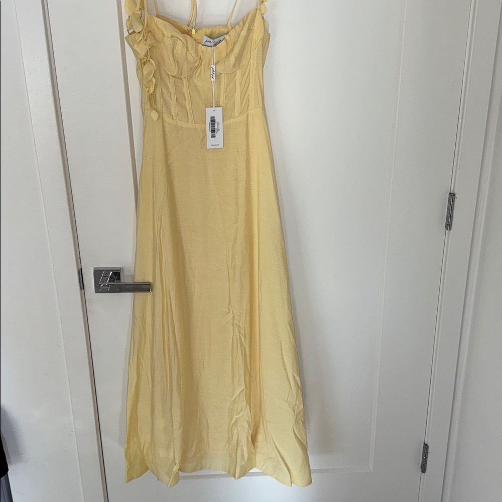 Petal & Pup Butter Yellow Cream Della Midi Dress - Picture 5 of 7